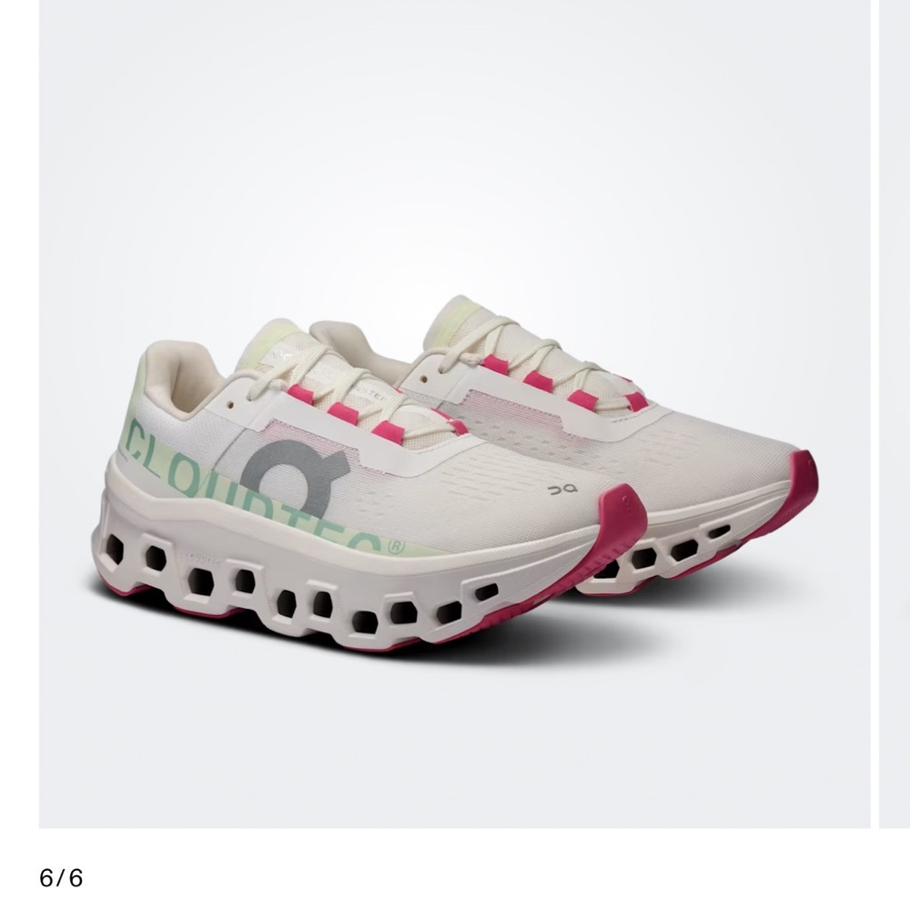 On Cloudmonster White Sneakers Size 7.5